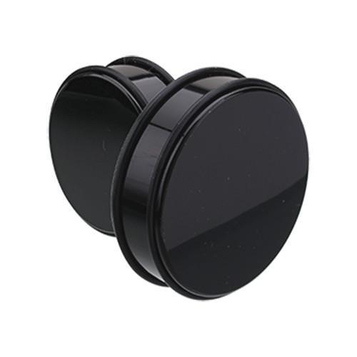 Black Supersize Acrylic No Flare Ear Gauge Plug - 1 Pair