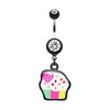 Black Sweet Tooth Cupcake Belly Button Ring