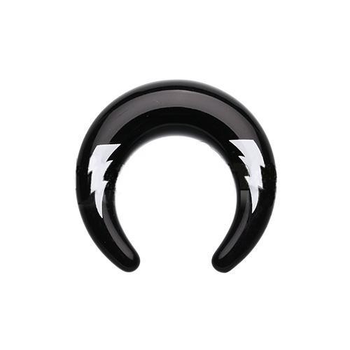 Black Thunder Struck Acrylic Ear Gauge Buffalo Taper - 1 Pair
