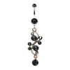 Black Vintage Pearl Journey Belly Button Ring