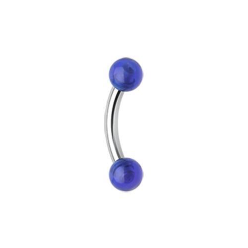Blue Acrylic Ball Curved Barbell Eyebrow Ring