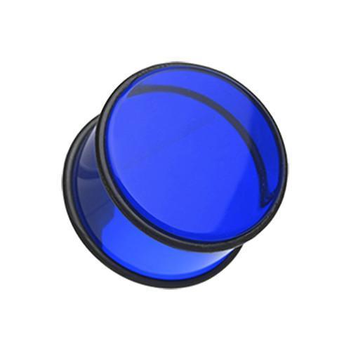 Blue Acrylic No Flare Ear Gauge Plug - 1 Pair