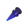 Blue Shorty UV Acrylic Ear Stretching Taper - 1 Pair