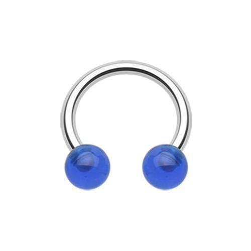 Blue UV Acrylic Horseshoe Circular Barbell