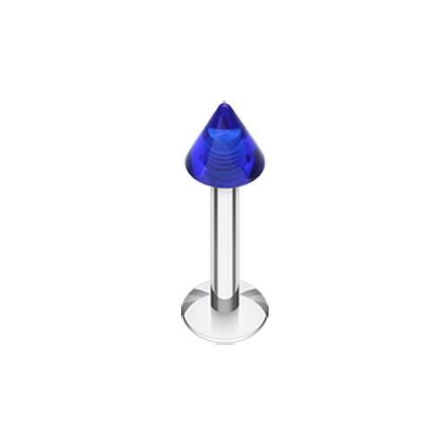 Blue UV Acrylic Spike Top Labret