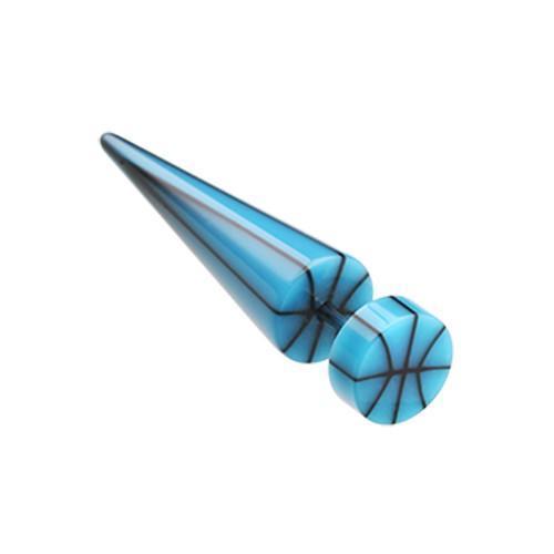 Blue Basketball UV Acrylic Fake Taper - 1 Pair