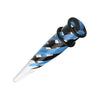 Blue/Black Pinstripe Swirls UV Acrylic Ear Stretching Taper - 1 Pair