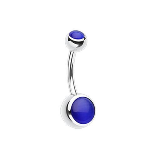 Blue Cat Eye Stone Belly Button Ring