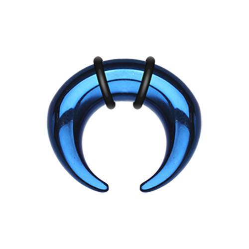 Pincher | Crescent Blue Colorline Pincher Steel Ear Gauge Buffalo Taper - 1 Pair -Rebel Bod-RebelBod