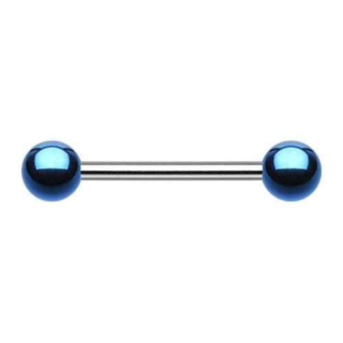 Blue PVD Ball Top Nipple Barbell - 1 Piece