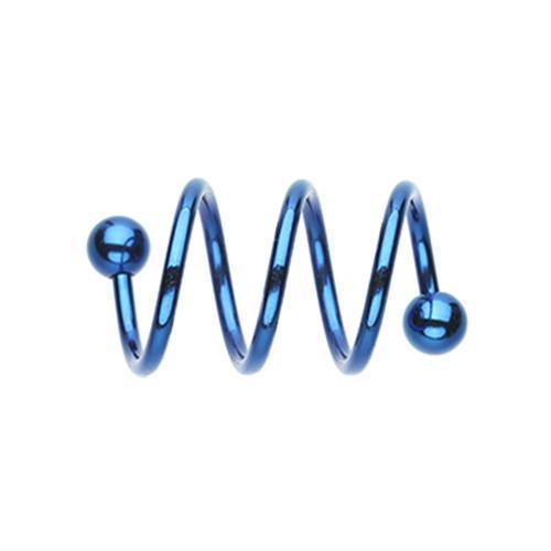 Blue PVD Triple Twist Spiral Ring