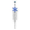 Blue Enchanting Flower Chandelier Belly Button Ring