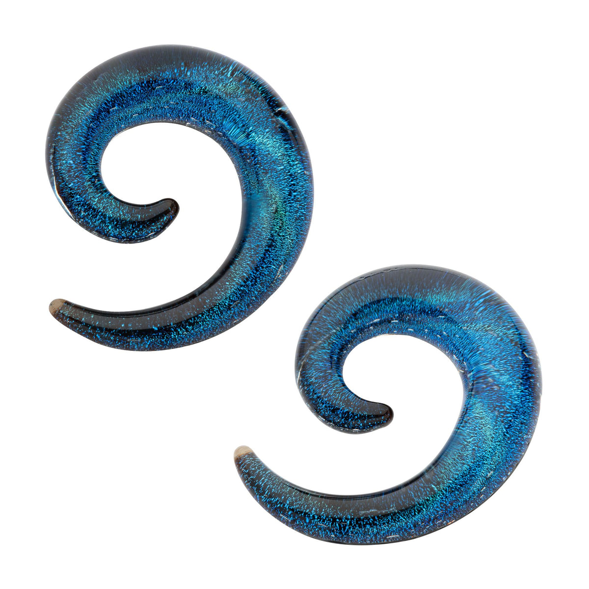 Organics Blue Foil Glass Spiral Hanger pgls50b-6pr -Rebel Bod-RebelBod