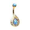 Blue Golden Cleopatra Egyptian Belly Button Ring