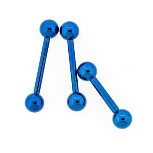 STRAIGHT BARBELL Blue Internally Threaded Titanium Barbell - 1 Piece - Special -Rebel Bod-RebelBod