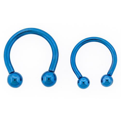 CIRCULAR BARBELL | HORSESHOE Blue Internally Threaded Titanium Horseshoe Circular Barbell - 1 Piece - Special -Rebel Bod-RebelBod