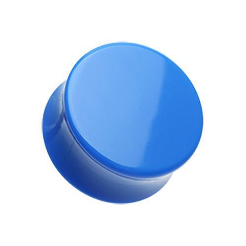 Blue Neon Acrylic Double Flared Ear Gauge Plug - 1 Pair