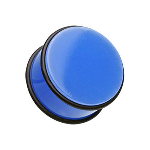 Blue Neon Acrylic No Flare Ear Gauge Plug - 1 Pair