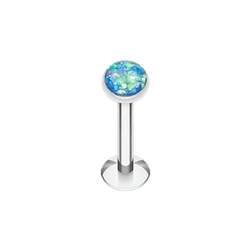 Blue Opal Glitter Shower Dome Labret