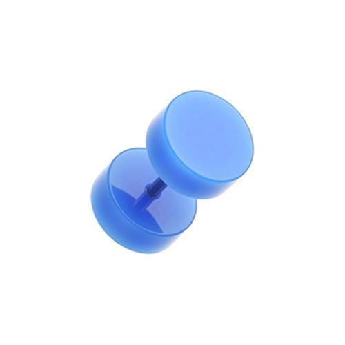 Blue Solid Acrylic Fake Plug - 1 Pair