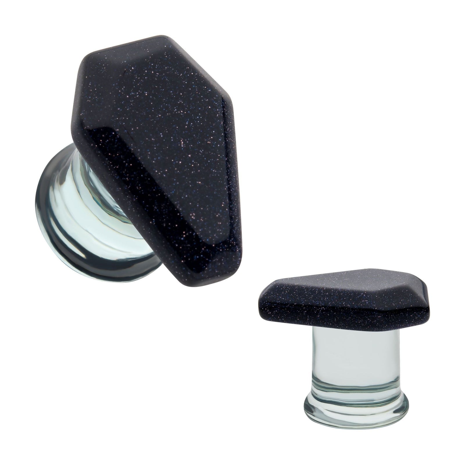 TBD-Organics Blue SStone Coffin Double Flare Glass Plug -Rebel Bod-RebelBod