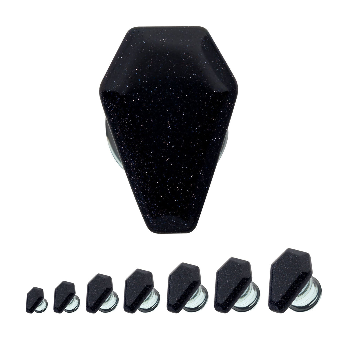 TBD-Organics Blue SStone Coffin Double Flare Glass Plug -Rebel Bod-RebelBod