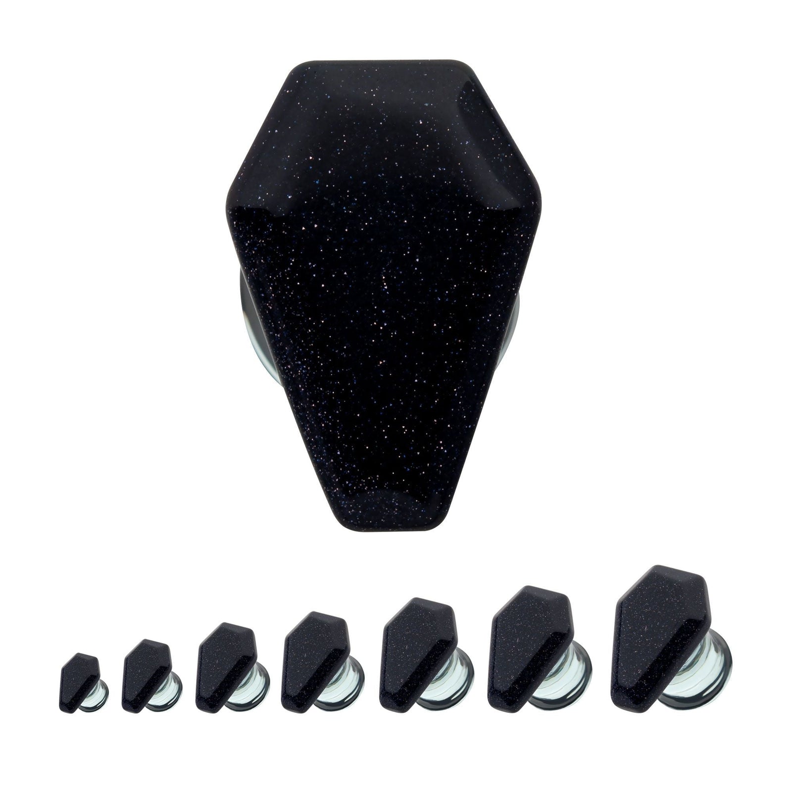 TBD-Organics Blue SStone Coffin Double Flare Glass Plug -Rebel Bod-RebelBod