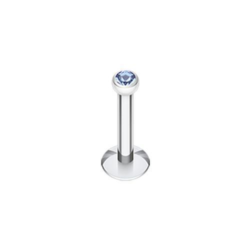 Blue Gem Ball Internally Threaded Labret