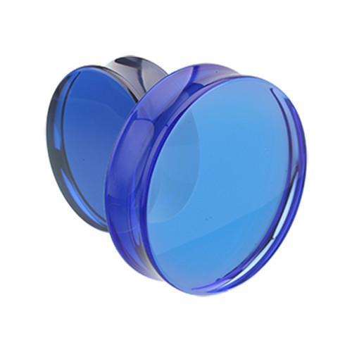 Blue Supersize Acrylic Double Flared Ear Gauge Plug - 1 Pair