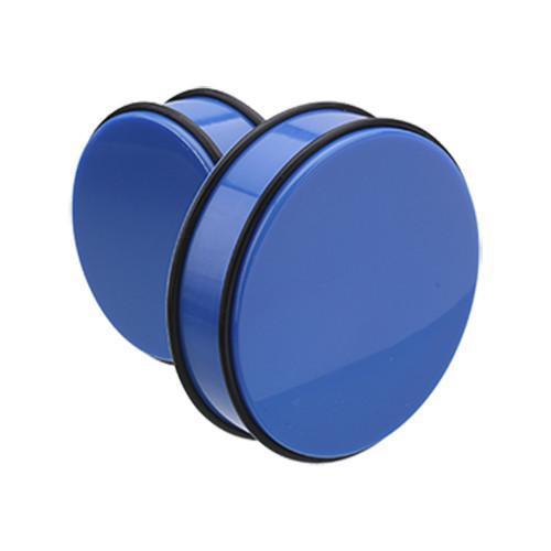 Blue Supersize Neon Acrylic No Flare Ear Gauge Plug - 1 Pair