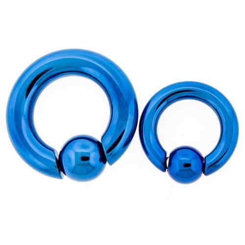 CAPTIVE BEAD RING Blue Titanium Captive Bead Ring - 1 Piece - Special -Rebel Bod-RebelBod