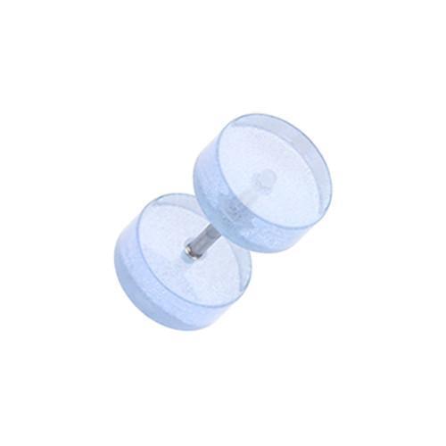 Blue Translucent Acrylic Fake Plug - 1 Pair