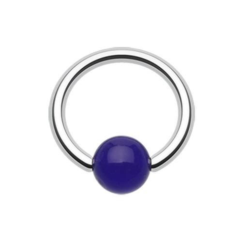 Blue UV Acrylic Ball Top Captive Bead Ring