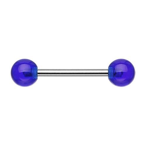 Blue UV Acrylic Nipple Barbell - 1 Piece