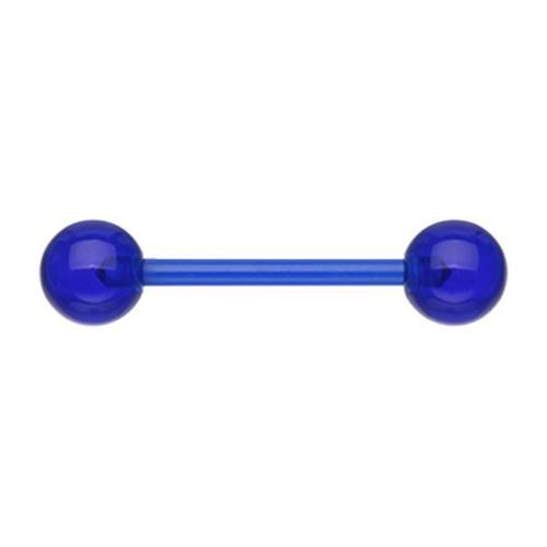 Blue UV Acrylic Flexible Shaft Nipple Barbell - 1 Piece