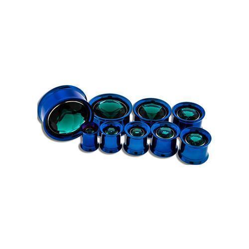 Tunnel Inserts Blue Zircon SWAROVSKI  Gem Insert - 1 Piece #SPLT#2 -Rebel Bod-RebelBod