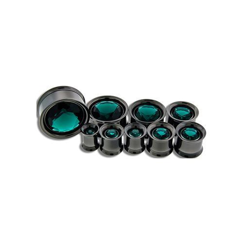 Tunnel Inserts Blue Zircon SWAROVSKI  Gem Insert - 1 Piece #SPLT#2 -Rebel Bod-RebelBod