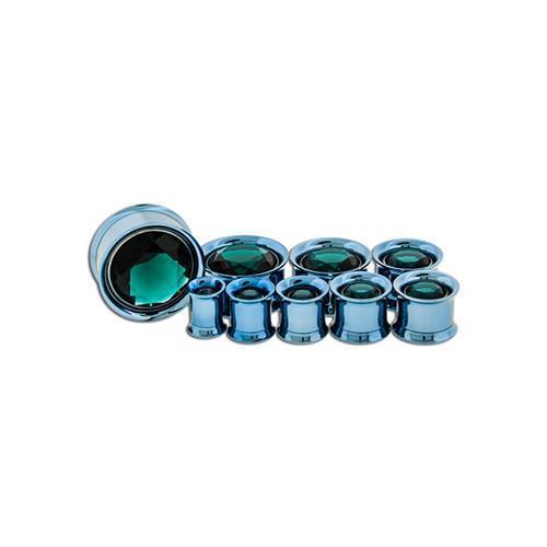 Tunnel Inserts Blue Zircon SWAROVSKI  Gem Insert - 1 Piece #SPLT#2 -Rebel Bod-RebelBod