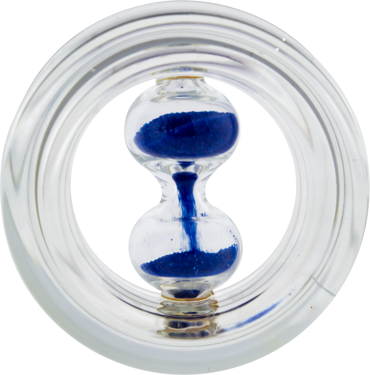 Tunnels - Double Flare Borosilicate Clear Glass Tunnels With Spinning Hourglass Inside - 1 Piece #SPLT# -Rebel Bod-RebelBod