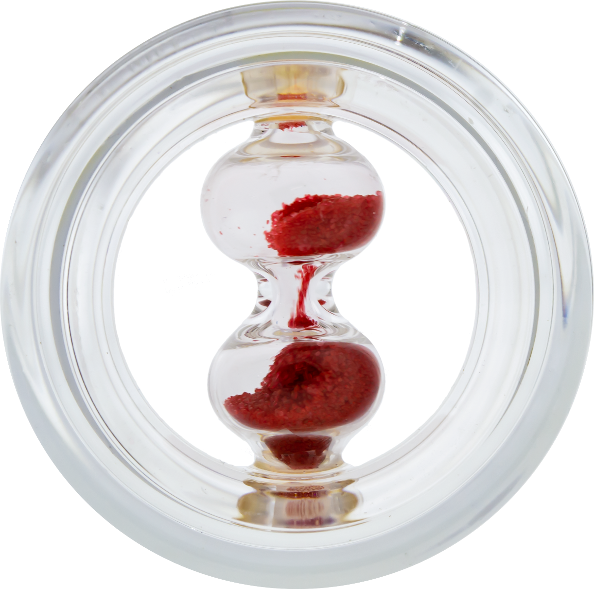 Tunnels - Double Flare Borosilicate Clear Glass Tunnels With Spinning Hourglass Inside - 1 Piece #SPLT# -Rebel Bod-RebelBod