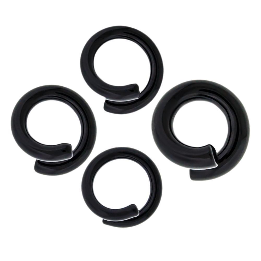 Borosilicate Glass Black Midnight Ring Ear Hanger - 1 Piece #SPLT#2