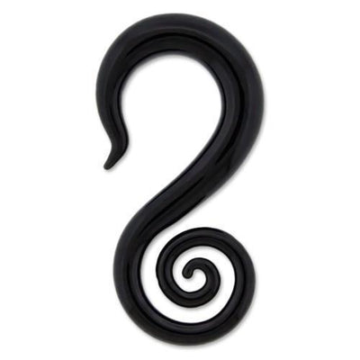 Tapers - Spirals Borosilicate Glass Black Midnight Seahorse Ear Hanger - 1 Piece #SPLT#2 -Rebel Bod-RebelBod
