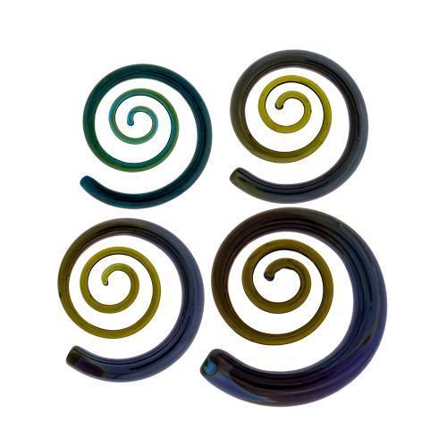 Borosilicate Glass Blue Thai 3D Spiral Ear Hanger - 1 Piece #SPLT#2