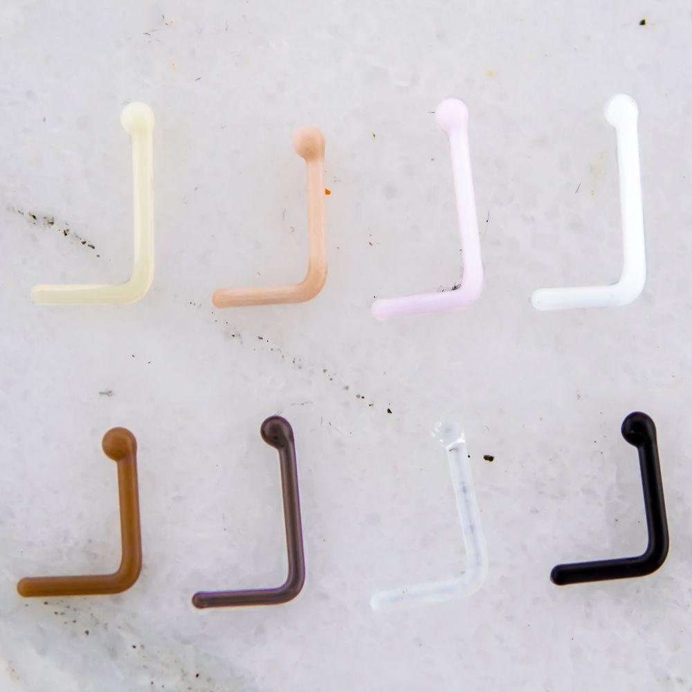 Nose Ring - L-Shaped Nose Ring Borosilicate Glass Nose L Bend - 1 Piece -Rebel Bod-RebelBod