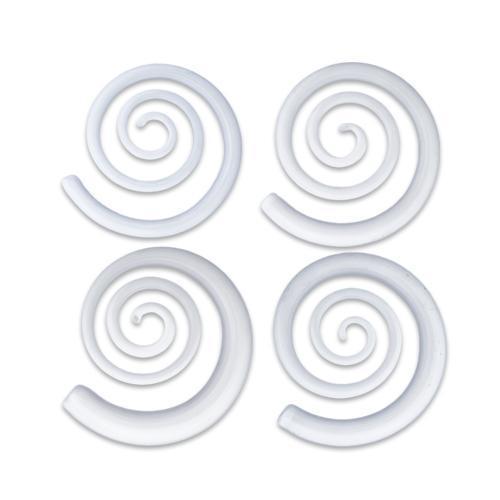 Borosilicate Glass White 3D Spiral Ear Hanger - 1 Piece #SPLT#2