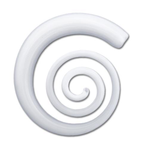 Borosilicate Glass White 3D Spiral Ear Hanger - 1 Piece #SPLT#2