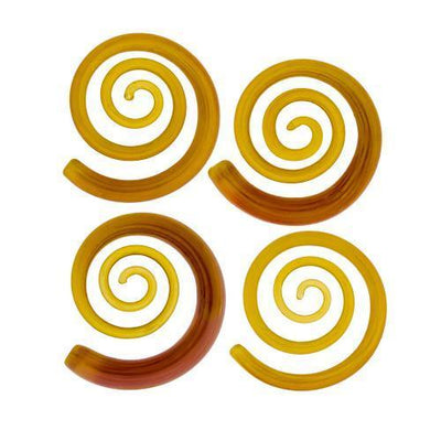 Borosilicate Glass Yellow Thai 3D Spiral Ear Hanger - 1 Piece #SPLT#2