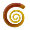 Borosilicate Glass Yellow Thai 3D Spiral Ear Hanger - 1 Piece #SPLT#2