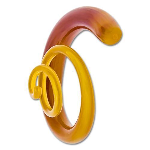 Borosilicate Glass Yellow Thai 3D Spiral Ear Hanger - 1 Piece #SPLT#2