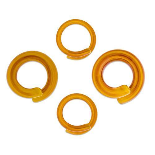 Tapers - Spirals Borosilicate Glass Yellow Thai Ring Ear Hanger - 1 Piece #SPLT#2 -Rebel Bod-RebelBod